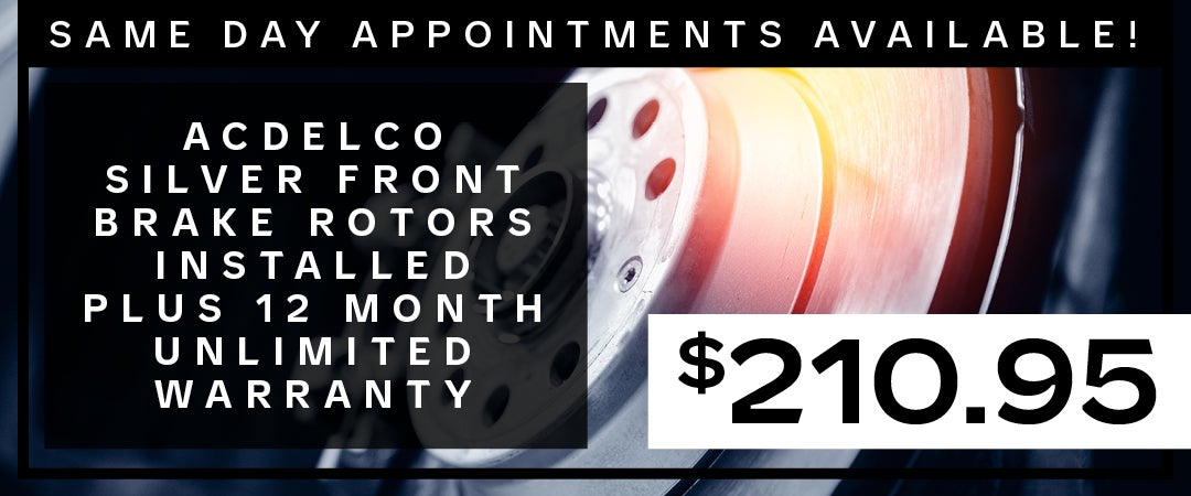 ACDelco Silver Front Brake Rotors Installed